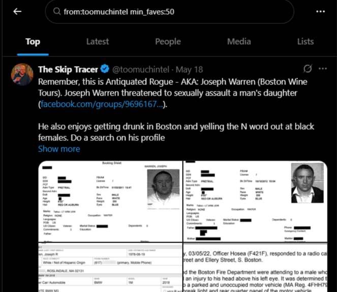 Advanced Twitter (X) Search Strings for Investigators From Toomuchintel Min Faves 50 Search X 07 04 2025 03 15 PM