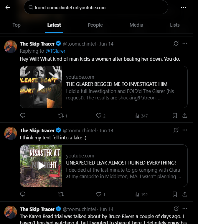 Advanced Twitter (X) Search Strings for Investigators From Toomuchintel Url Youtube Com Search X 07 04 2025 03 26 PM